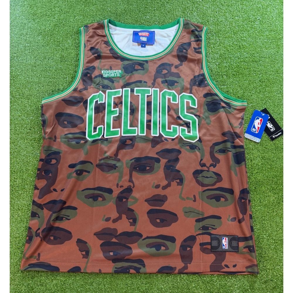 KidSuper Studios NBA Boston Celtics Face Camo Jersey XL New Mens Basketball Top